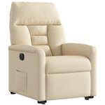 vidaXL Fauteuil inclinable électrique crème tissu