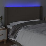 vidaXL Tête de lit à LED Taupe 163x16x118/128 cm Tissu