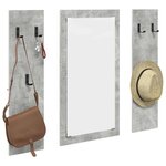 vidaXL Porte-manteau mural Montage mural Gris béton 96 x 1 5 x 90 cm