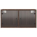vidaXL Armoires murales portes vitrées 2 Pièces chêne marron 68 5x37x35cm