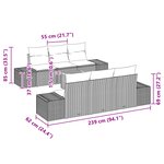vidaXL Ensemble de canapés de jardin de 7 pièces avec coussins noir rotin synthétique acacia