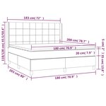 vidaXL Sommier à lattes de lit matelas LED Gris clair 180x200 cm Tissu