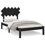 vidaXL Cadre de lit sans matelas noir 100x200 cm bois massif