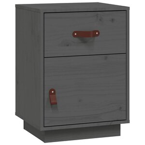 vidaXL Tables de chevet 2 Pièces Gris 40x34x55 cm Bois de pin massif