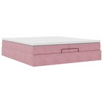 vidaXL Cadre de lit ottoman avec matelas rose 200x200 cm velours