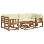 vidaXL Ensemble de canapés d'extérieur 7 pc Naturel et Crème