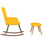 Vidaxl chaise à bascule avec tabouret jaune moutarde tissu