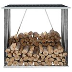 vidaXL Abri de stockage à bois Acier galvanisé 163x83x154cm Anthracite