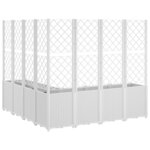 vidaXL Jardinière avec treillis blanc 160x160x140 cm PP