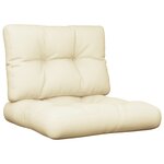 vidaXL Coussins de palette lot de 2 crème tissu