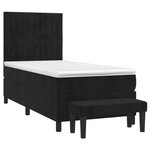 vidaXL Sommier à lattes de lit avec matelas Noir 90x190 cm Velours