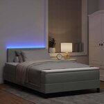 vidaXL Lit à ressort LED avec matelas Gris clair 120 x 200 cm Velours