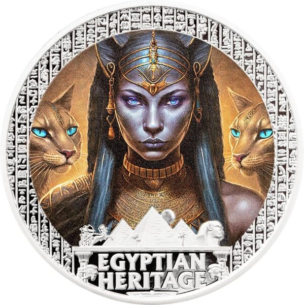 Pièce de monnaie en Argent 10 Dollars g 31.1 (1 oz) Millésime 2025 Egyptian Heritage BASTET