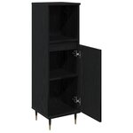 vidaXL Meuble de Salle de Bain avec porte Chêne noir 30 x 30 x 100 cm