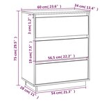 vidaXL Buffet 60x34x75 cm Bois massif de pin