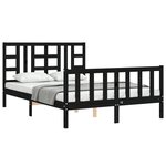 vidaXL Cadre de lit sans matelas noir 140x190 cm bois de pin massif