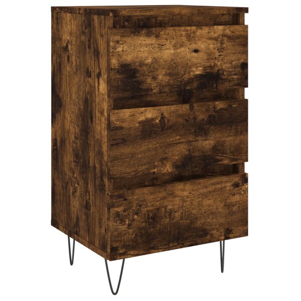 vidaXL Table de chevet chêne fumé 40x35x69 cm bois d’ingénierie