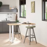 vidaXL Pieds de table de bar en U 2 pièces Blanc 60 x (90-91) cm Acier