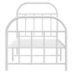 vidaXL Cadre de lit métal sans matelas avec pied de lit blanc 75x190cm