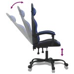 vidaXL Chaise de jeu Noir et bleu Similicuir