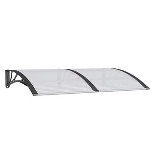 vidaXL Auvent de porte Noir 150x100 cm Polycarbonate