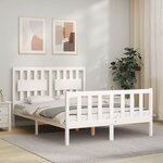 vidaXL Cadre de lit sans matelas blanc 140x200 cm bois de pin massif