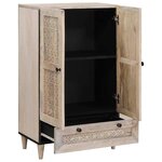 vidaXL Haut Armoire Blanc 60 x 33 x 100 cm bois de manguier massif
