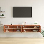 vidaXL Meuble mural avec étagère 2 Pièces Cire marron 80 x 30 x 30 cm