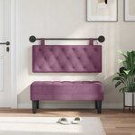 vidaXL Tête de lit suspendue Avec lumière LED Pourpre Velours