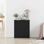 vidaXL Buffet Noir 60 x 30 x 70 cm Bois d'ingénierie