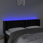 vidaXL Tête de lit à LED Noir 147x16x78/88 cm Velours