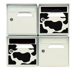 Pack de 4 boîtes aux lettres 1 porte - 2x "Vachement belle" - 2x "Blanc ivoire"