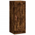 vidaXL Buffet haut Chêne fumé 34 5x34x180 cm Bois d'ingénierie