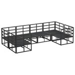 vidaXL Ensemble de canapé de jardin 6 Pièces Noir Aluminium