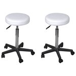 vidaXL Tabourets de bureau lot de 2 Blanc 35 5x84 cm Similicuir
