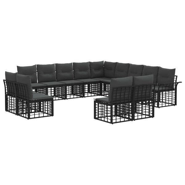 vidaXL Ensemble de canapés d'extérieur 13 pc Noir et Gris foncé