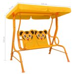 vidaXL Balancelle pour enfants Jaune 115x75x110 cm Tissu