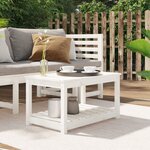 vidaXL Table de jardin blanc 82 5x50 5x45 cm bois massif de pin