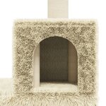 vidaXL Arbre à chat avec griffoirs en sisal Crème 188 cm