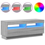 vidaXL Meuble TV avec lumières LED sonoma gris 100x35x40 cm