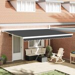 vidaXL Auvent Rétractable Anthracite 450 × 300 cm Tissu  Métal