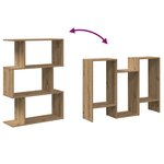 vidaXL Étagère séparatrice de pièce à 3 niveaux chêne artisanal