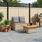 vidaXL 2 Pièce Canapé du milieu de jardin avec table relevable