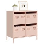 vidaXL Buffet rose 68x39x73 5 cm acier laminé à froid