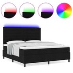 vidaXL Lit à ressorts avec matelas Noir 160 x 200 cm tissu