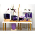 Corbeille À Courrier Combo Midi Iderama - Violet Brillant - X 6 - Exacompta