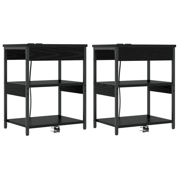 vidaXL Armoires de chevet 2 Pièces Chêne noir 41 x 31 x 51 cm