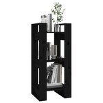 vidaXL Bibliothèque/Séparateur de pièce Noir 41x35x91 cm Pin solide