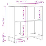 vidaXL Armoire à disques sonoma gris 84 5x38x89 cm bois d'ingénierie