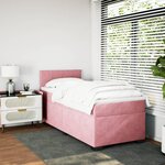 vidaXL Sommier à lattes de lit et matelas Rose 80x200 cm Velours